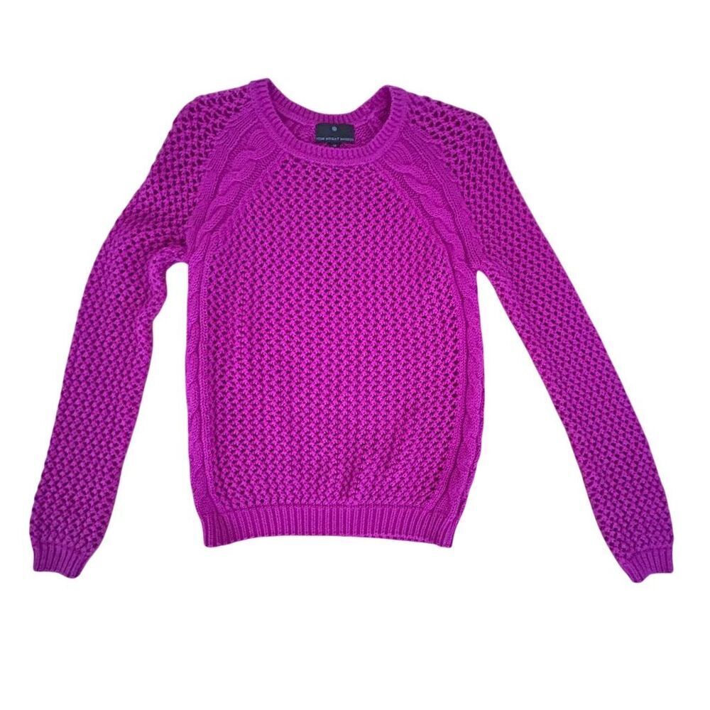 Fenn Wright Manson Women's Pink Open Knit Pullover Sweater Size M - Picture 5 of 6